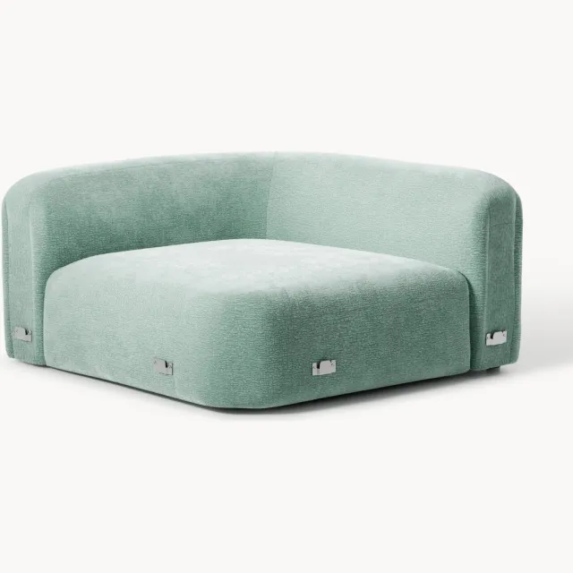 Westwing Collection Rond hoekmodule Wolke Lichtgroen