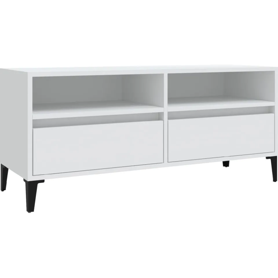 vidaXL Tv-meubel 100x34,5x44,5 cm bewerkt hout wit