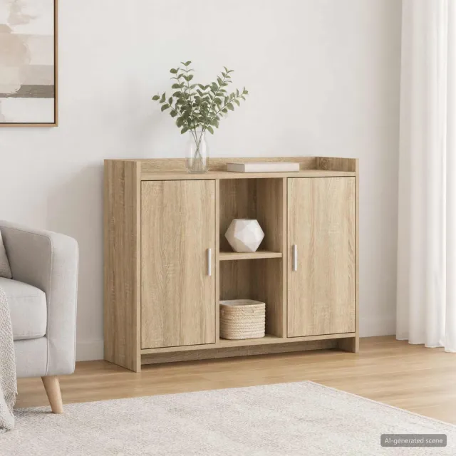 vidaXL Dressoir Sonoma Oak 98,5 x 33 x 80 cm Bewerkt hout, foto 2