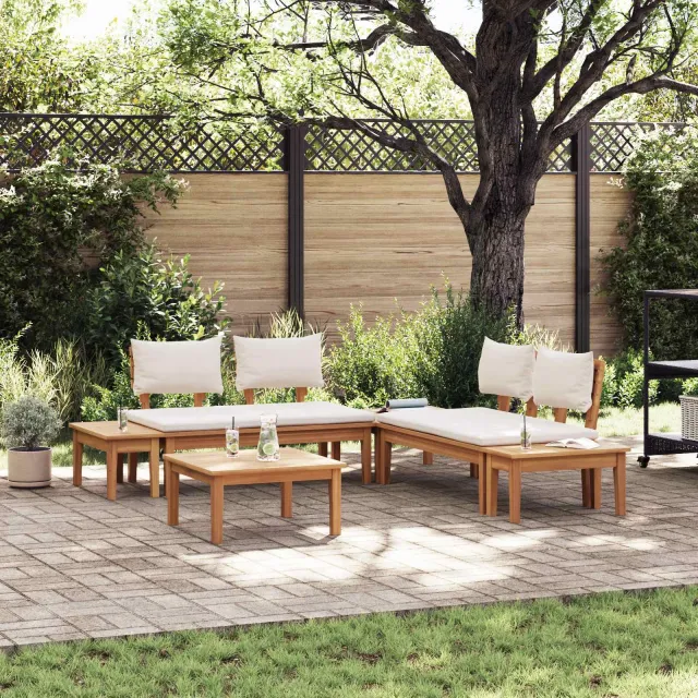 vidaXL Tuinbankenset 3 st Bruin en Crème