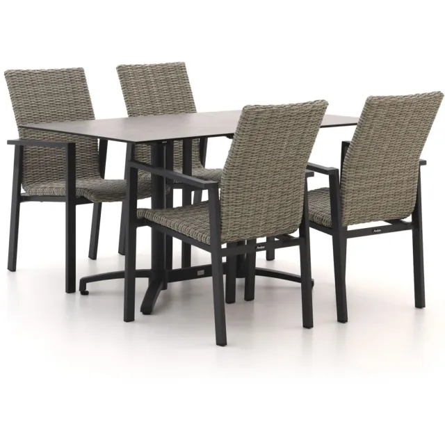 Manifesto Furniture Manifesto Villongo/Canzo 140cm dining tuinset 5-delig stapelbaar inklapbaar grijs, foto 2