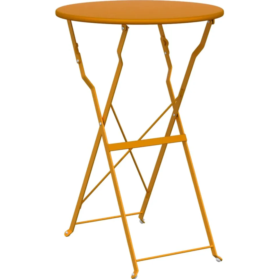 vidaXL Bistrotafel Mosterdgeel Ø 50 x 71 cm Poedercoating staal