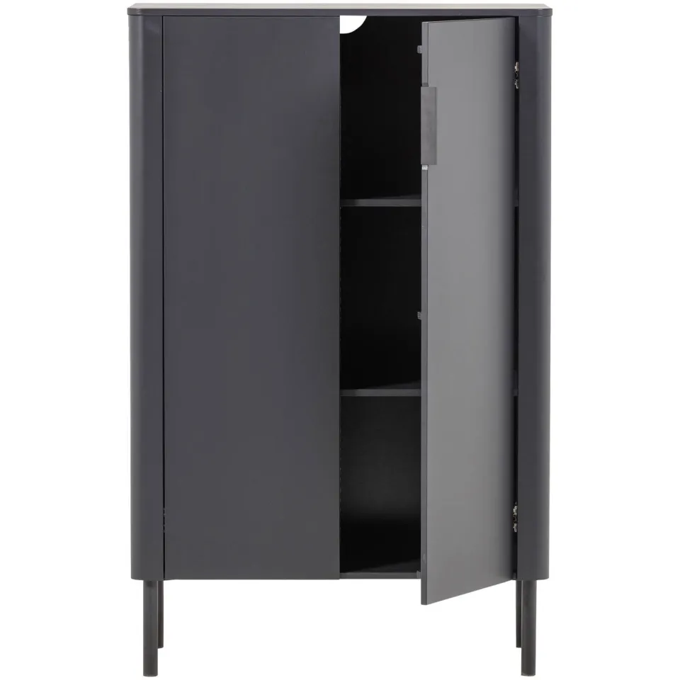 WOOOD Gunnar 2-Deurs Kast - Grenen - Matzwart -135x85x39 matt black, foto 4