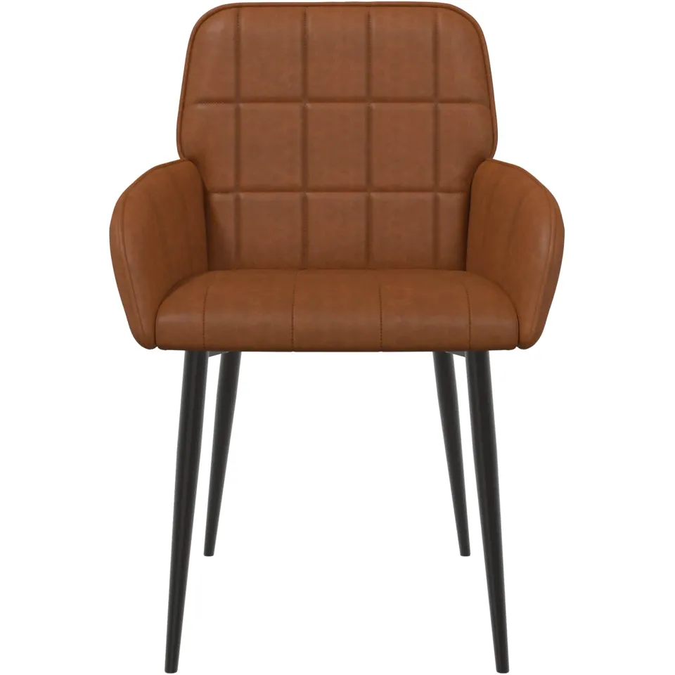 vidaXL Eettafelstoelen 2 st Kunstleer Bruin 56,5 x 50 x 85 cm
