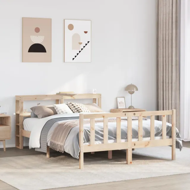 vidaXL Bedframe zonder matras massief grenenhout 140x200 cm bruin