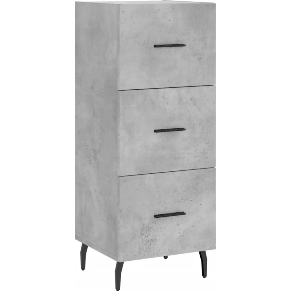 vidaXL Dressoir 34,5x34x90 cm bewerkt hout betongrijs grijs, foto 3