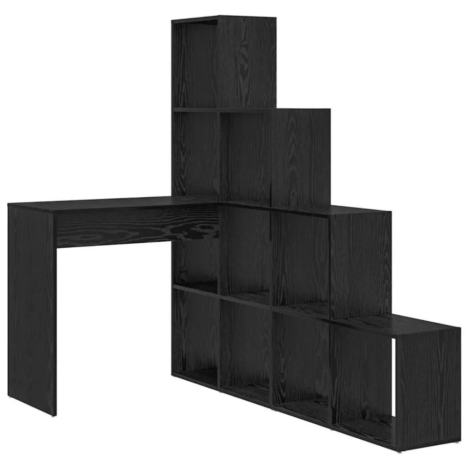 vidaXL Hoekbureau Zwart Eiken 101,5 x 149,5 x 149,5 cm Bewerkt hout
