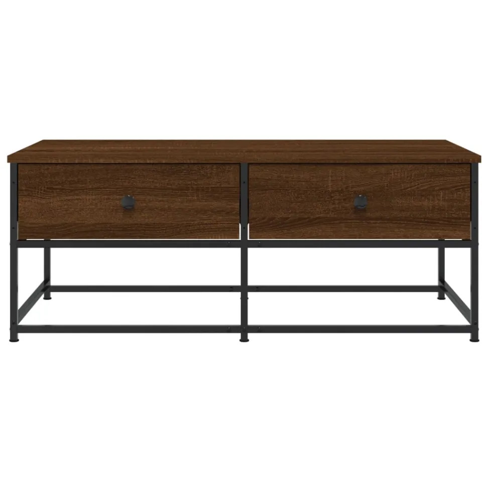 vidaXL Salontafel 100x51x40 cm bewerkt hout bruin eikenkleur, foto 3
