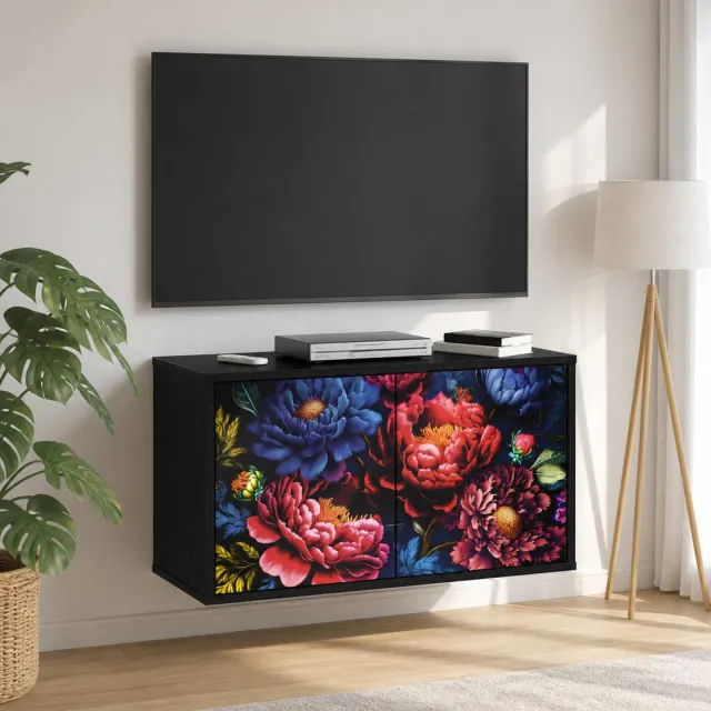 vidaXL Wandgemonteerd tv-meubel KIEL 69 x 33 x 40 cm Zwart eiken, foto 2