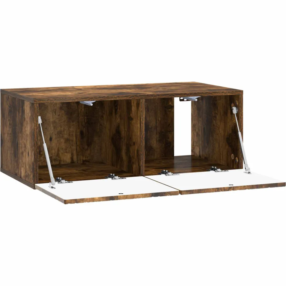 vidaXL Wandbeugel TV-kast 98 x 41 x 30 cm Gerookt eiken Bewerkt hout Bruin