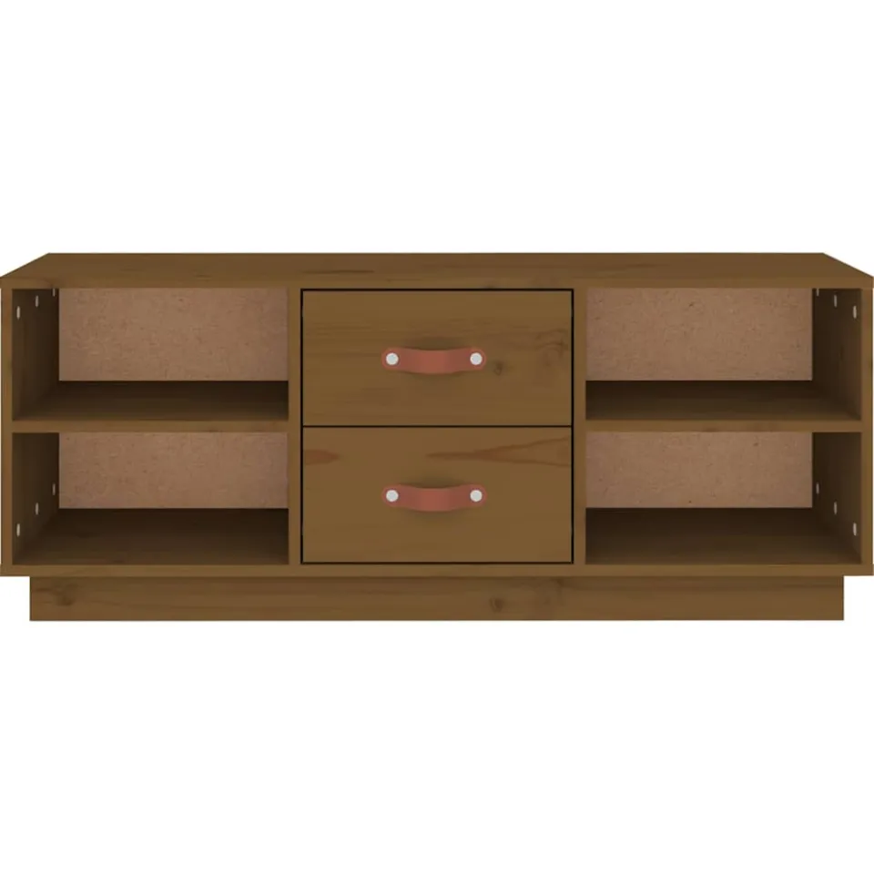 vidaXL Tv-meubel 100x34x40 cm massief grenenhout honingbruin bruin, foto 3