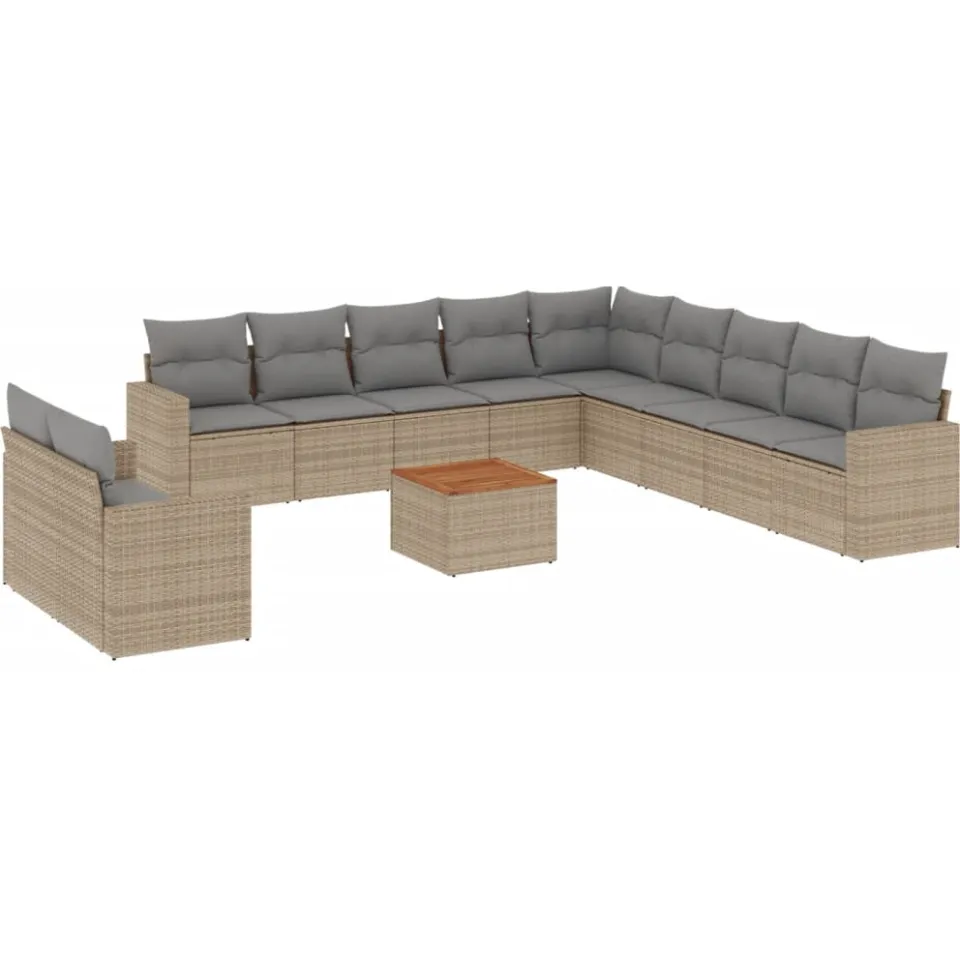 vidaXL Patio Sofa Set 12-zits Mix Beige en Lichtgrijs, foto 3