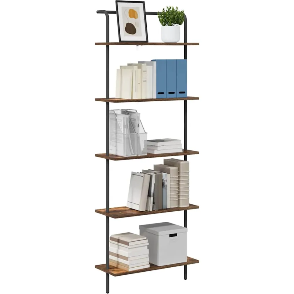 vidaXL Boekenkast 5-laags 60 x 24 x 168 cm Bewerkt hout Gerookt eiken Bruin