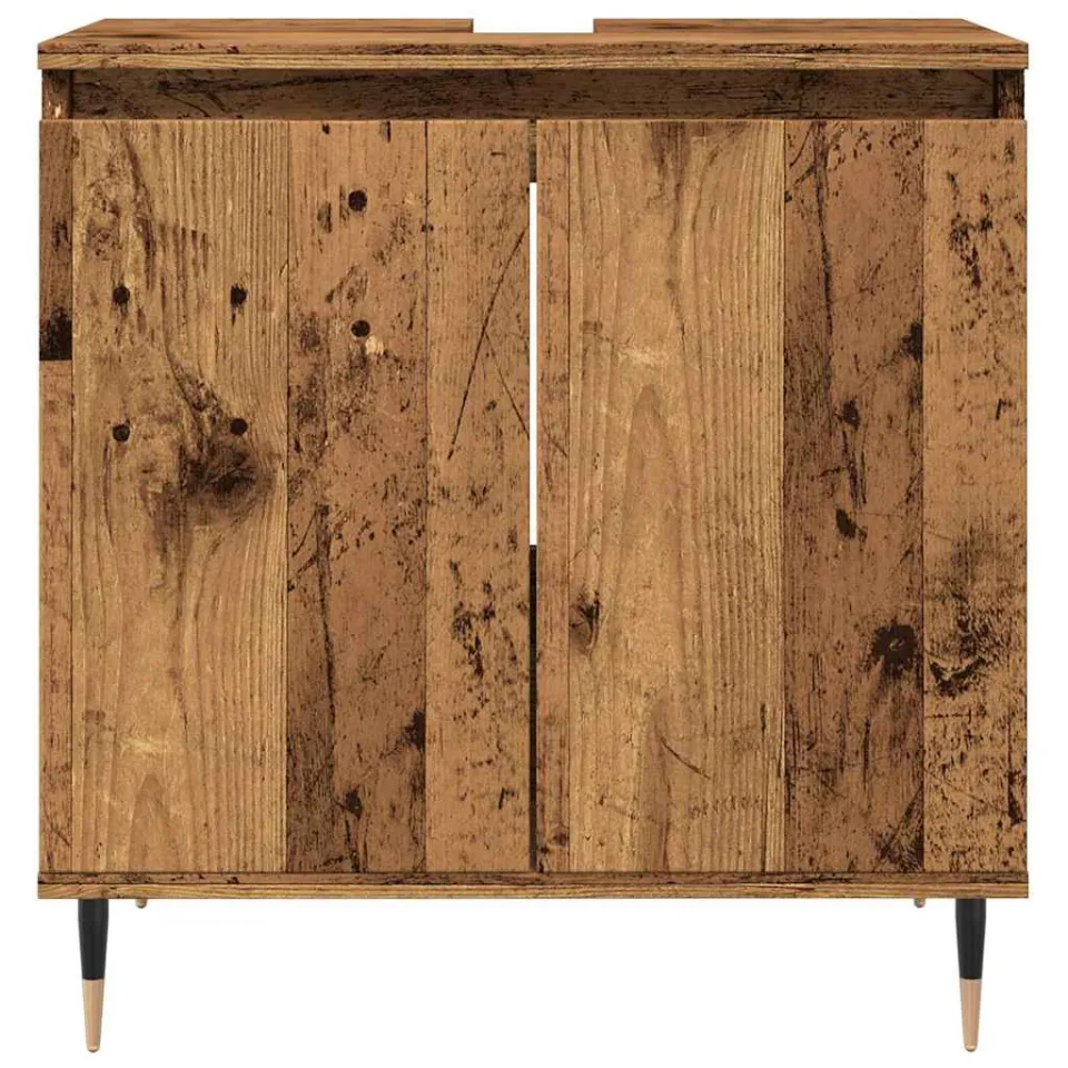 vidaXL Badkamerkast 58x33x60 cm bewerkt hout oud houtkleurig bruin, foto 4