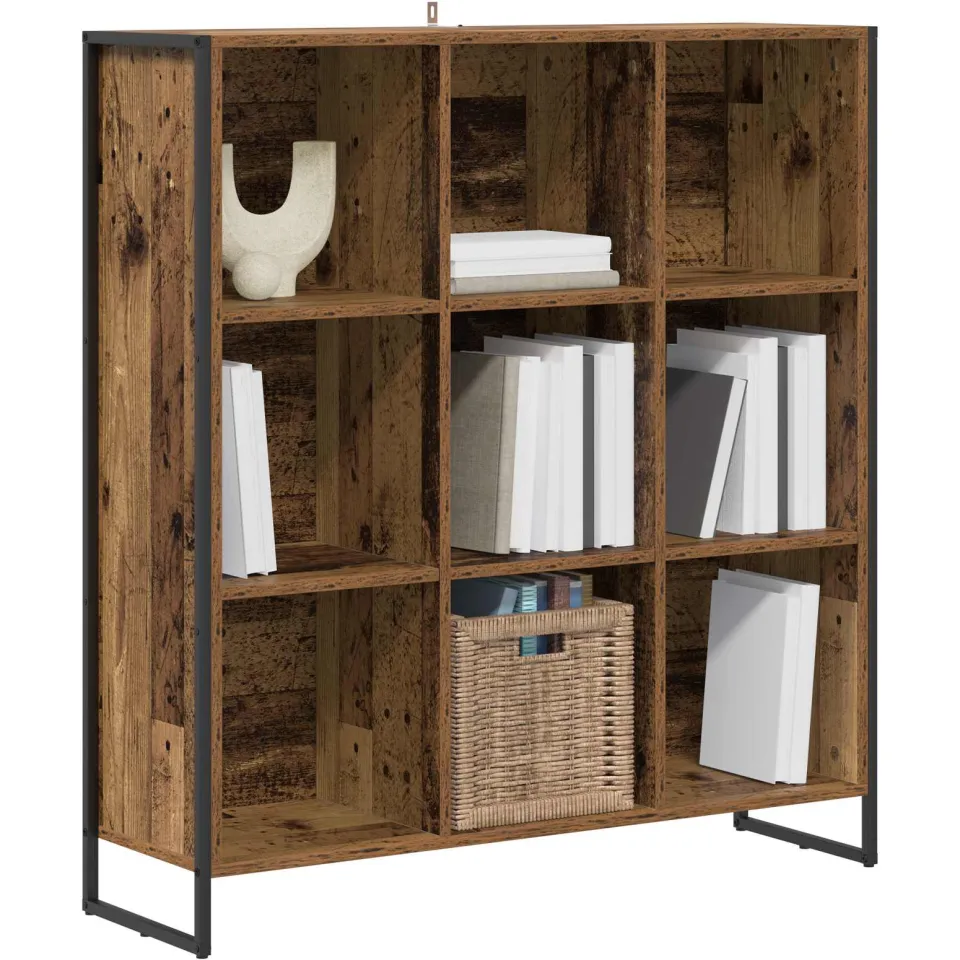 vidaXL Boekenkast Oud hout 99,5 x 30 x 108 cm Bewerkt hout Bruin