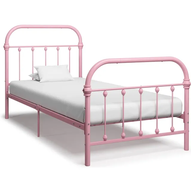 vidaXL Bedframe metaal roze 100x200 cm
