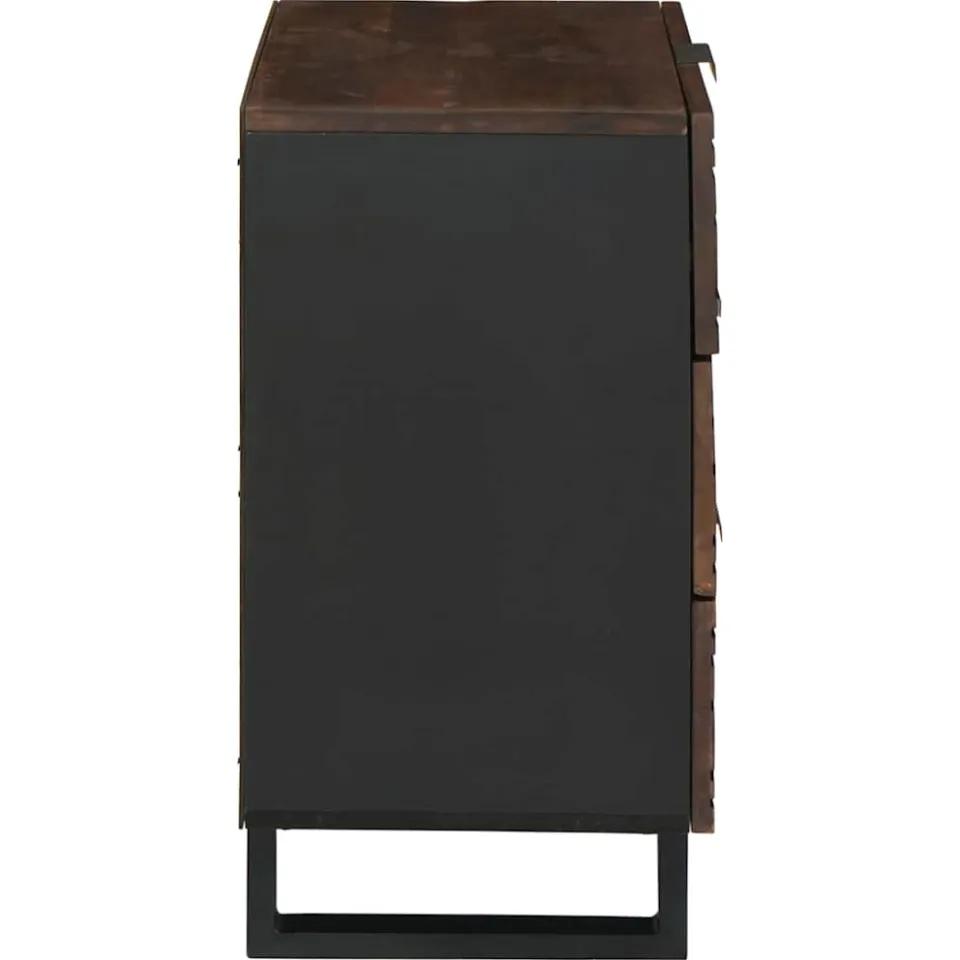 vidaXL Nachtkastje Walnotenhout 50 x 33 x 62 cm Bewerkt hout bruin, foto 4