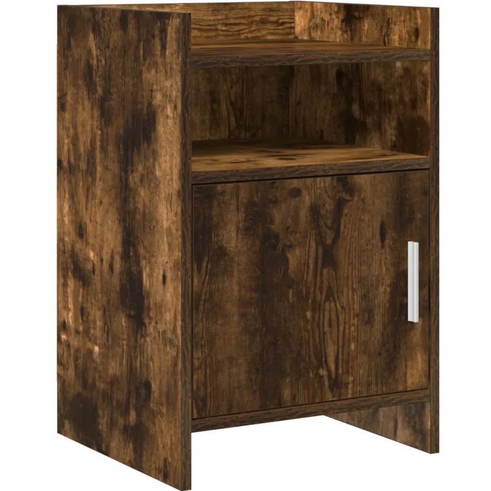 vidaXL Nachtkastjes Gerookt eiken 40 x 36 x 60 cm Bewerkt hout, foto 3