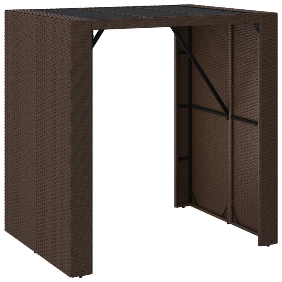 vidaXL 5-delige Tuinbarset met kussens poly rattan bruin, foto 4
