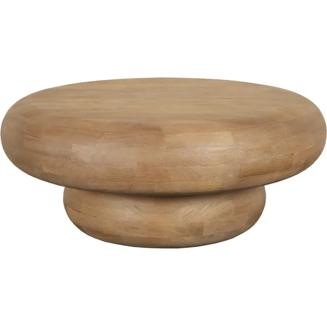 PTMD Kedan Light Brown Mango Wood Round Coffee Table Bruin