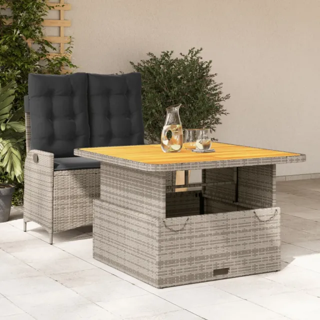 vidaXL 2-delige Tuinset met kussens poly rattan grijs, foto 2