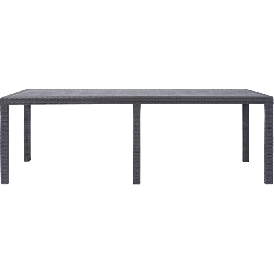 vidaXL Tuintafel 220x90x72 cm rattan-look kunststof bruin, foto 2