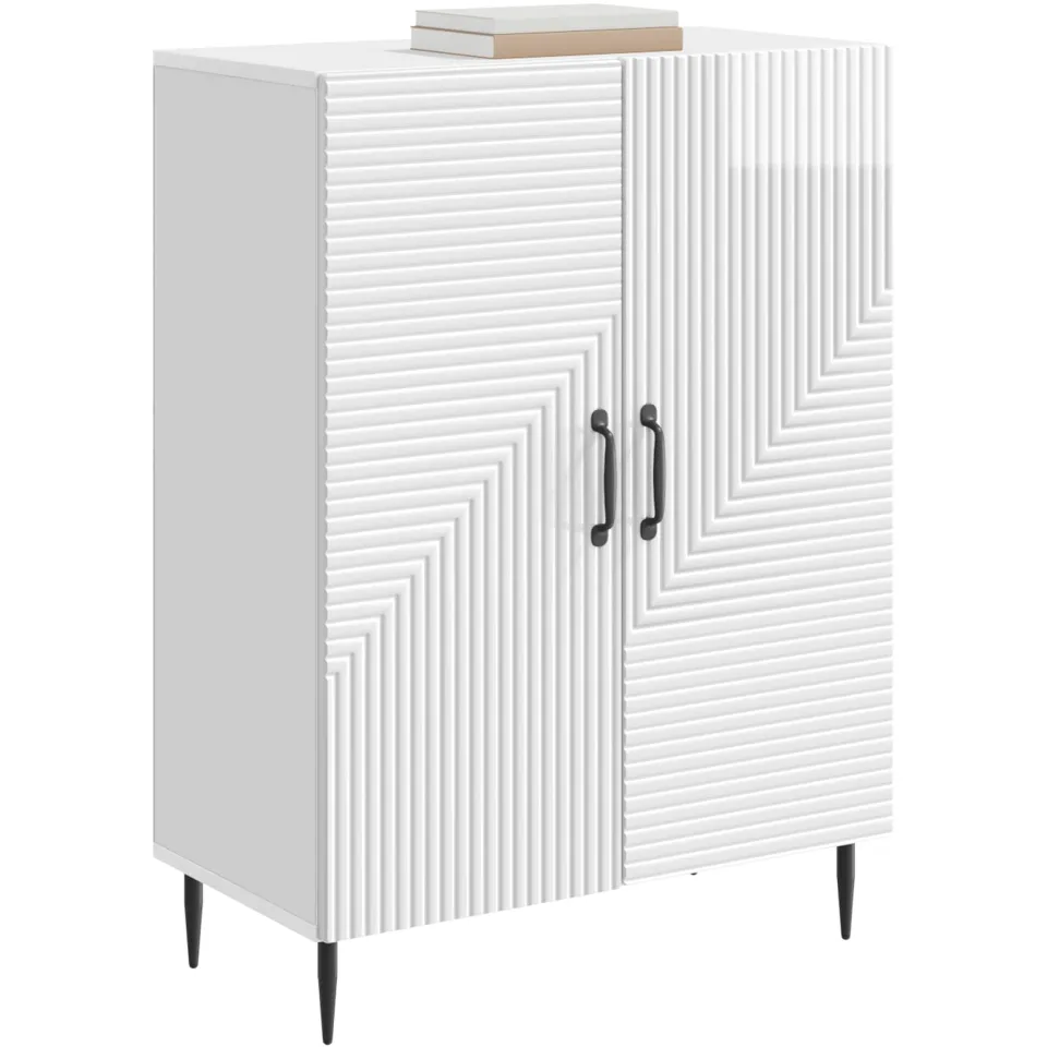 vidaXL Dressoir Hoogglans Wit 66 x 34,5 x 89,5 cm Bewerkt hout