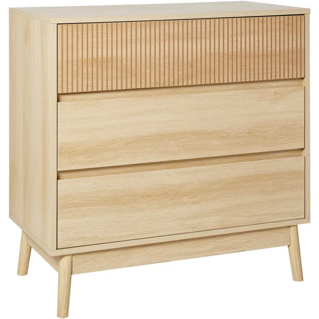 Beliani WALES - Ladekast 3 lades - Lichte houtkleur - MDF Bruin