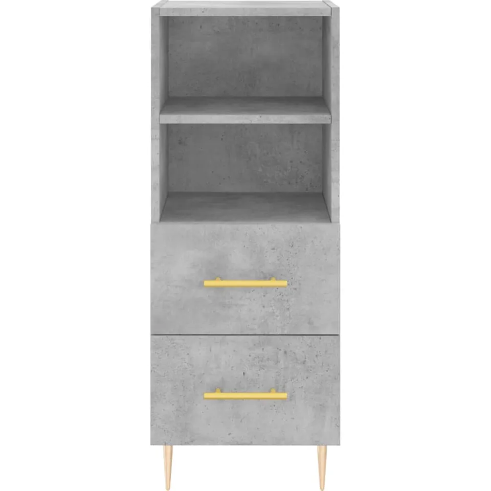 vidaXL Dressoir 34,5x34x90 cm bewerkt hout betongrijs grijs, foto 3