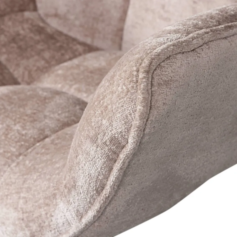 WOOOD Wibo Draaifauteuil - Chenille - Taupe - 94x71x83, foto 6