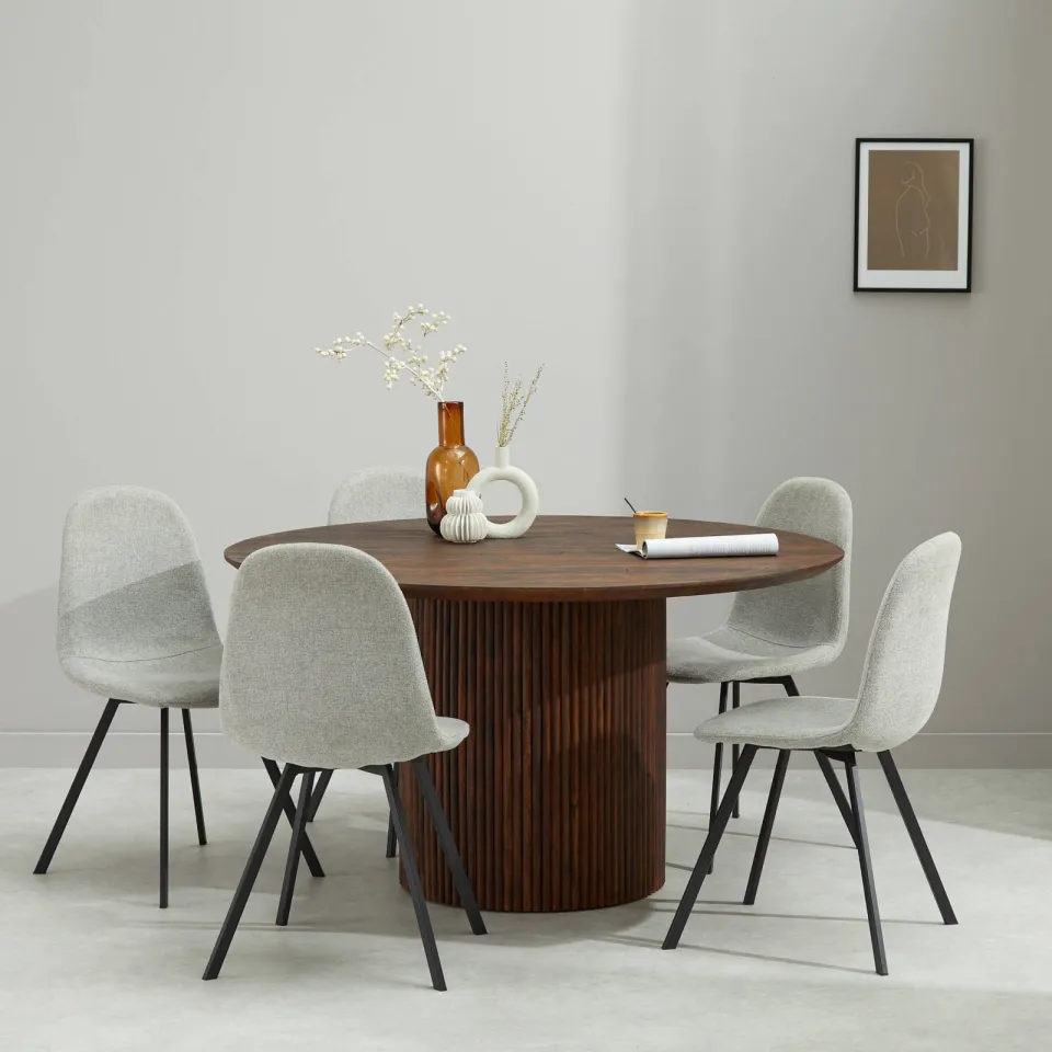 NOUS Living eetkamertafel Jaime (⌀140 cm) walnoot, foto 4