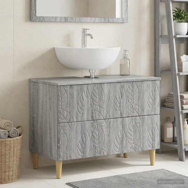 vidaXL Badkamer wastafelkast DELFT Grijs Sonoma 82 x 41 x 59 cm, foto 2