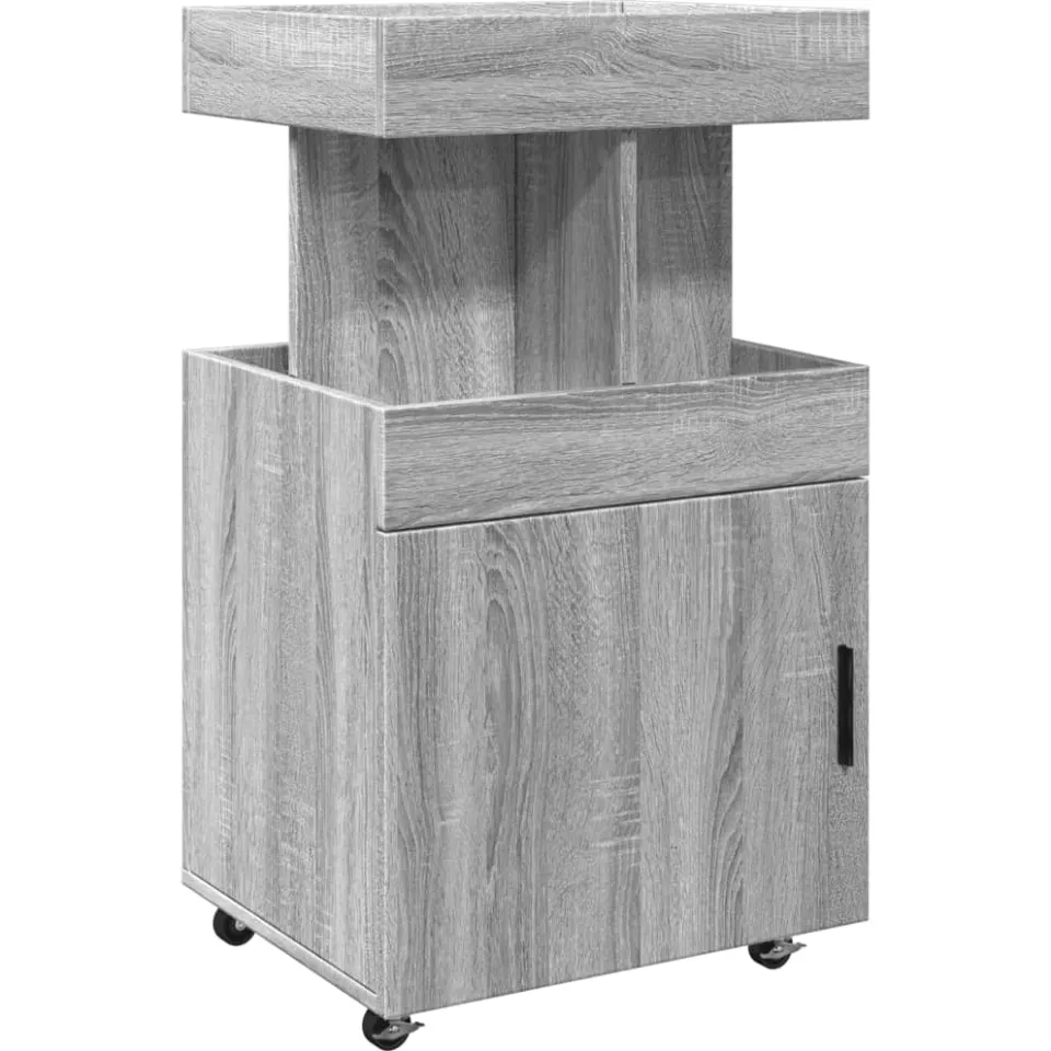 vidaXL Drankkar 50x41x89 cm bewerkt hout grijs sonoma eikenkleurig, foto 4