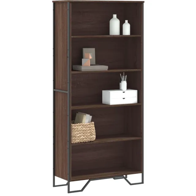 vidaXL Boekenkast 80x31x169 cm bewerkt hout bruin eikenkleurig, foto 2