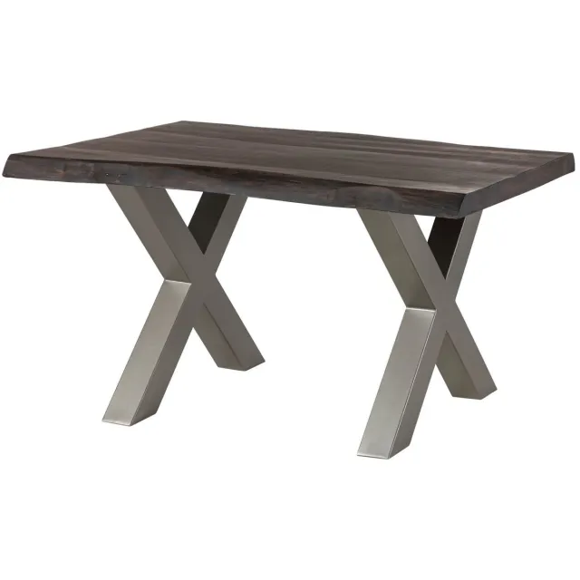 MASSIVMOEBEL24 .DE FREEFORM eettafel grijs gelakt massief hout mango 140x90x77 cm (BxTxH)