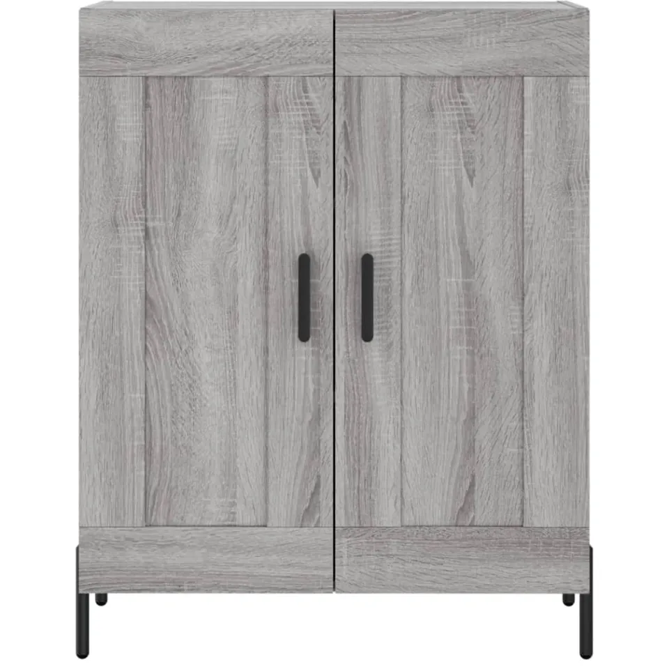vidaXL Dressoir 69,5x34x90 cm bewerkt hout grijs sonoma eikenkleurig