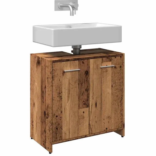 vidaXL Wastafelkast 60x33x60 cm bewerkt hout oud houtkleurig Bruin