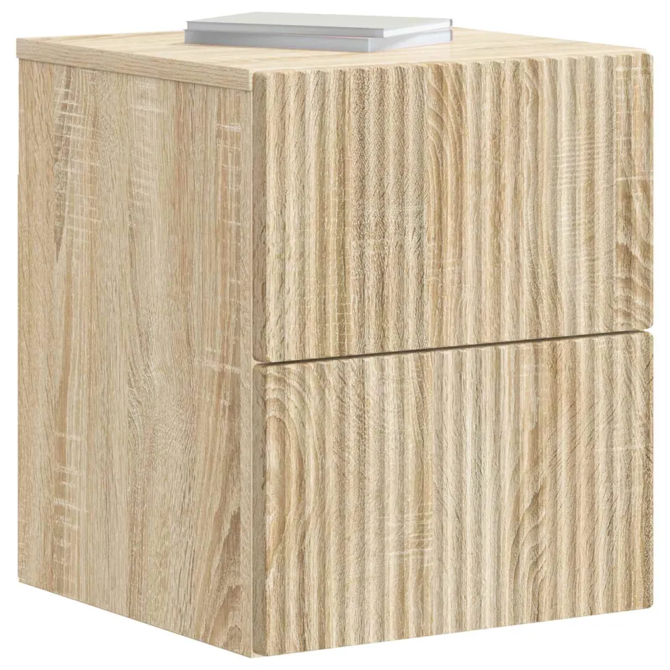 vidaXL Wandbeugel Bedkast Sonoma Eiken 33 x 34,5 x 40 cm Bewerkt hout Bruin