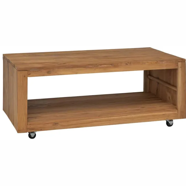 vidaXL Salontafel 110x60x40 cm massief teakhout bruin