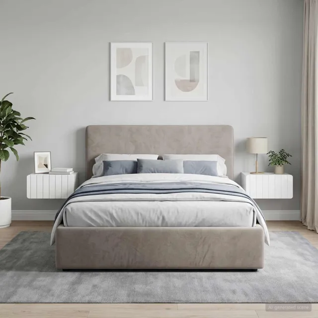 vidaXL Wandbeugel Bedkast 2 st Hoogglans Wit 49 x 34,5 x 24 cm, foto 2