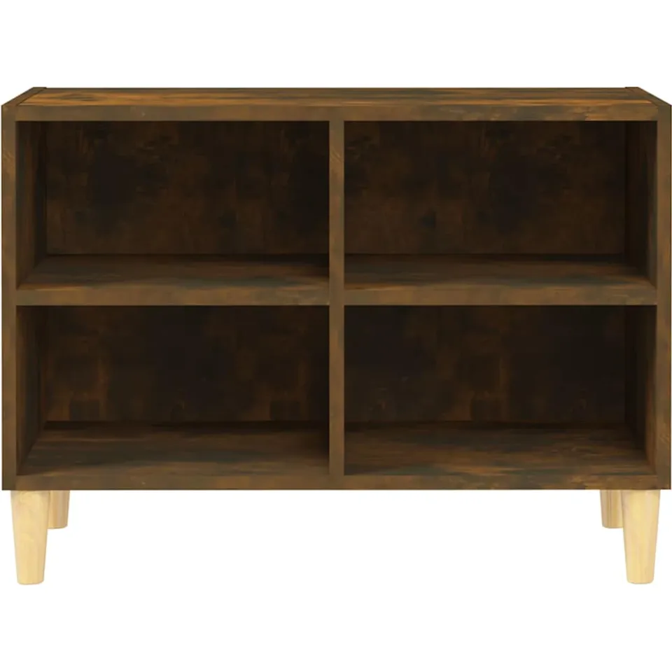 vidaXL Tv-meubel met houten poten 69,5x30x50 cm gerookt eikenkleurig, foto 4