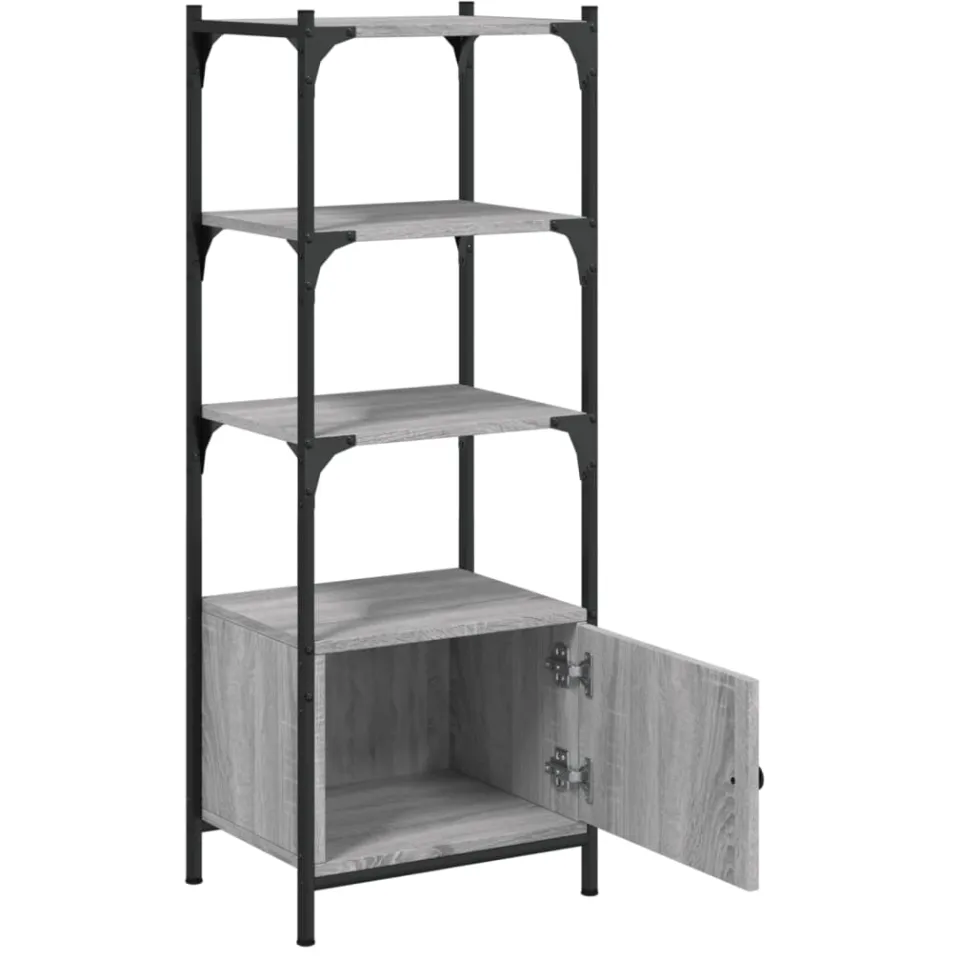 vidaXL Boekenkast 3-laags 41x30x109,5 cm bewerkt hout grijs sonoma, foto 4