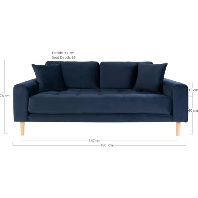 House Nordic Bank Lido 2,5 Zits Velvet Donkerblauw