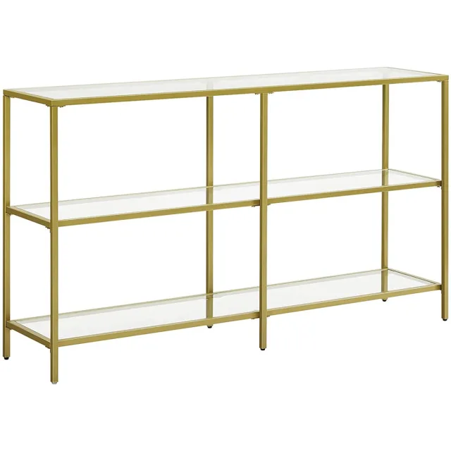 Songmics Consoletafel – 3 niveaus – Zwart Goudkleurig