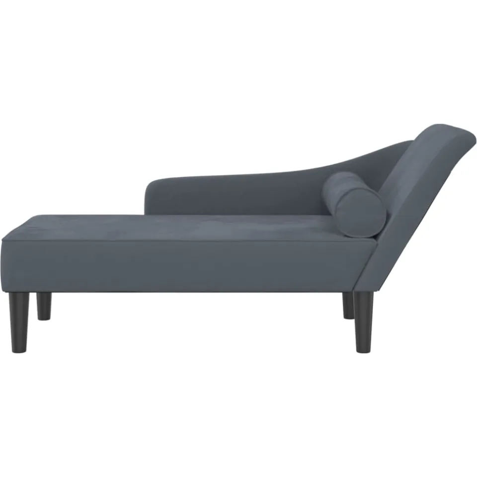 vidaXL Chaise longue met kussens fluweel donkergrijs