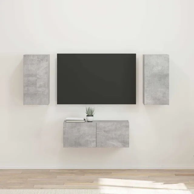 vidaXL Tv-meubelset 6 st Beton Grijs Bewerkt hout