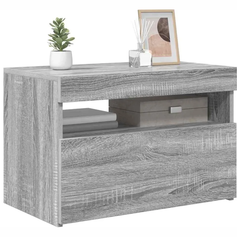 vidaXL Tv-meubel met LED-verlichting 60x35x40 cm grijs sonoma eiken, foto 2