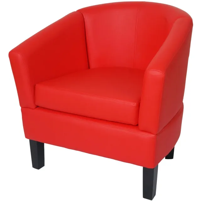 MCW Loungefauteuil MCW-O17, fauteuil, clubfauteuil, cocktailfauteuil, MVG-gecertificeerd kunstleer ~ rood