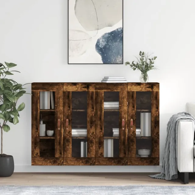 vidaXL Hangkasten 2 st bewerkt hout gerookt eikenkleurig Bruin
