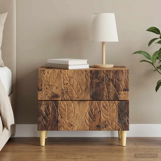 vidaXL Nachtkastje Oud hout 62 x 34,5 x 48 cm Bewerkt hout Bruin